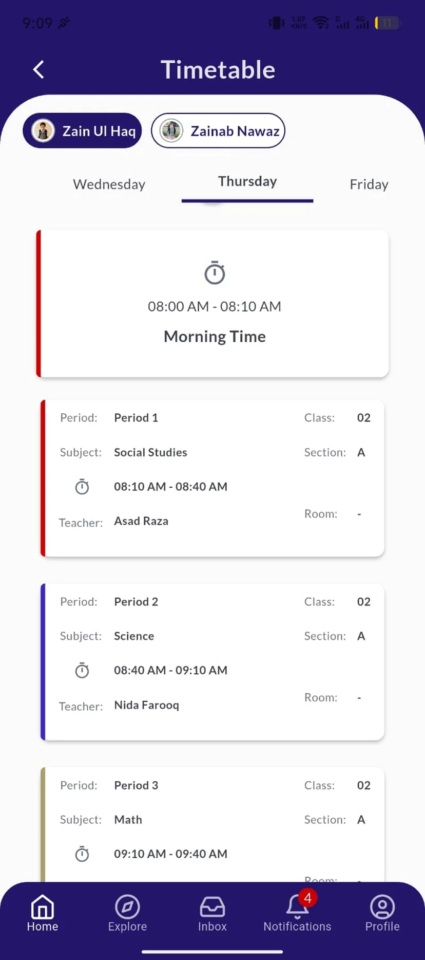 Timetable